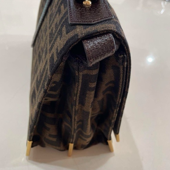 Fendi Bag Zucca Vitello Classic No. 1 Satchel Tobacco Moro Crossbody Top handle - Picture 7 of 17